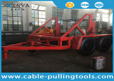 ซื้อ 12 Ton Capacity Cable Drum Trailer เครื่องมือสายเคเบิลใต้ดินพร้อมด้วยเบรคมือและเบรกอากาศ online manufacture