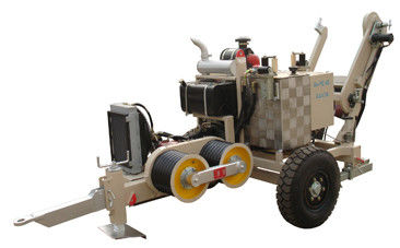40KN เครื่องดึงสายไฮดรอลิกพร้อมเครื่องยนต์ดีเซลสำหรับสายส่งไฟฟ้า 220KV