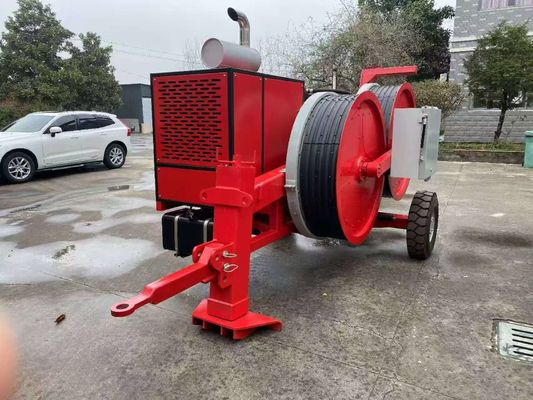 เครื่องดึงสายไฮดรอลิกแบบต่อเนื่อง 2x50KN พร้อมเครื่องยนต์ดีเซลและการควบคุมอิเล็กทรอนิกส์สำหรับการติดตั้งสายเคเบิล