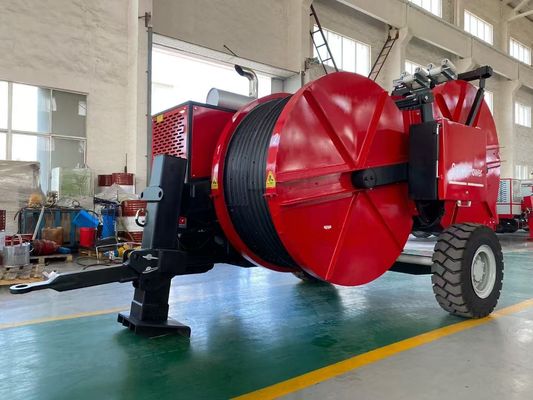 2x40KN เครื่องยืดเคเบิลไฮดรอลิกความดันต่อเนื่อง พร้อมส่งไฮดรอลิกและควบคุมด้วยอิเล็กทรอนิกส์สําหรับสายไฟฟ้า