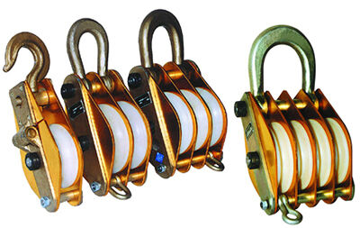 ล้อสามล้อ 30 kN อลูมิเนียมสลัด Snatch Pulley Block สําหรับการดึงและยกเชือกภาระหนัก